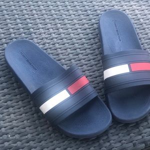 tommy hilfiger splash sliders in navy